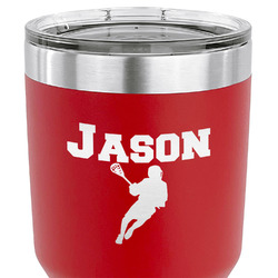 Lacrosse 30 oz Stainless Steel Tumbler - Red - Double Sided (Personalized)
