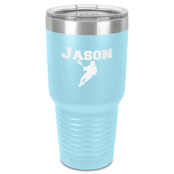 Custom Lacrosse 30 oz Stainless Steel Tumbler - Teal - Single-Sided (Personalized)