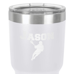 Lacrosse 30 oz Stainless Steel Tumbler - White - Single-Sided (Personalized)