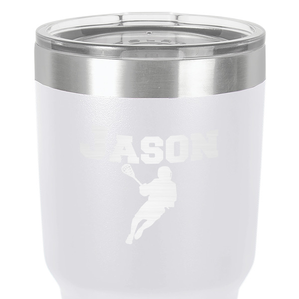 Lacrosse 30 oz Stainless Steel Ringneck Tumbler - White - Close Up