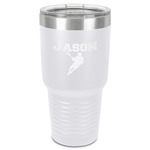 Lacrosse 30 oz Stainless Steel Tumbler - White - Single-Sided (Personalized)