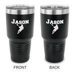 Lacrosse 30 oz Stainless Steel Tumbler - Black - Double Sided (Personalized)