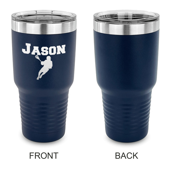 Lacrosse 30 oz Stainless Steel Ringneck Tumblers - Navy - Single Sided - APPROVAL