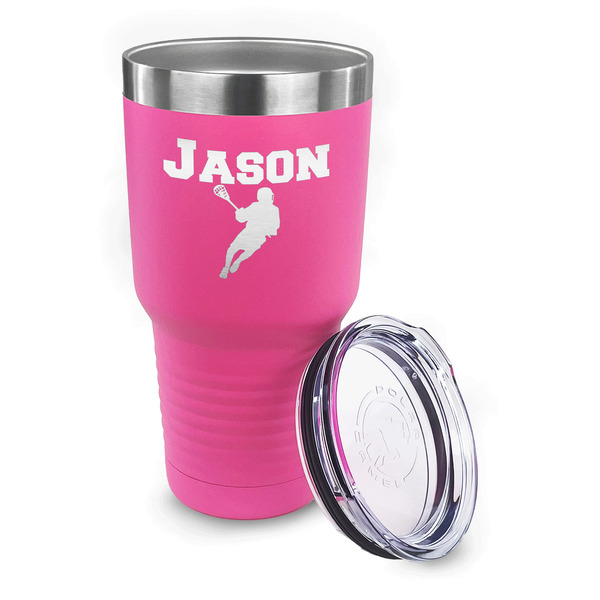 Lacrosse 30 oz Stainless Steel Ringneck Tumblers - Pink - LID OFF
