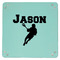 Lacrosse 9" x 9" Teal Leatherette Snap Up Tray - APPROVAL