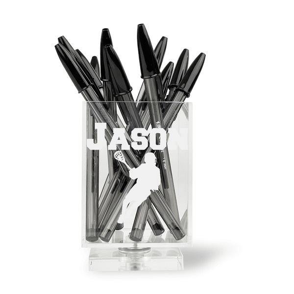 Lacrosse Acrylic Pencil Holder - FRONT