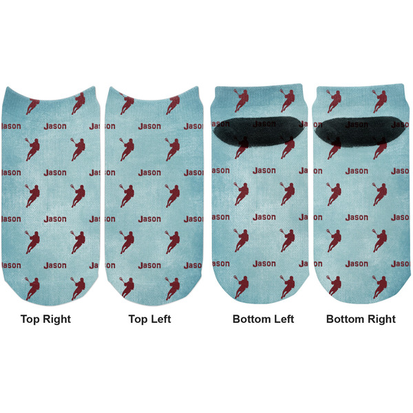 Lacrosse Adult Ankle Socks - Double Pair - Front and Back - Apvl