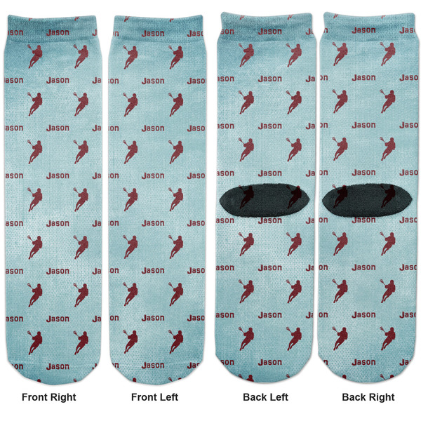 Lacrosse Adult Crew Socks - Double Pair - Front and Back - Apvl