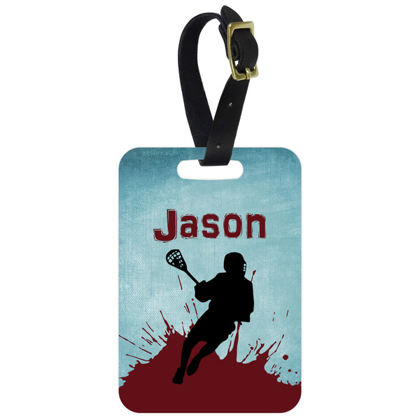Custom Lacrosse Metal Luggage Tag w/ Name or Text