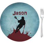 Lacrosse 8" Glass Appetizer / Dessert Plates - Single or Set (Personalized)