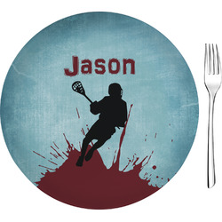 Lacrosse 8" Glass Appetizer / Dessert Plates - Single or Set (Personalized)
