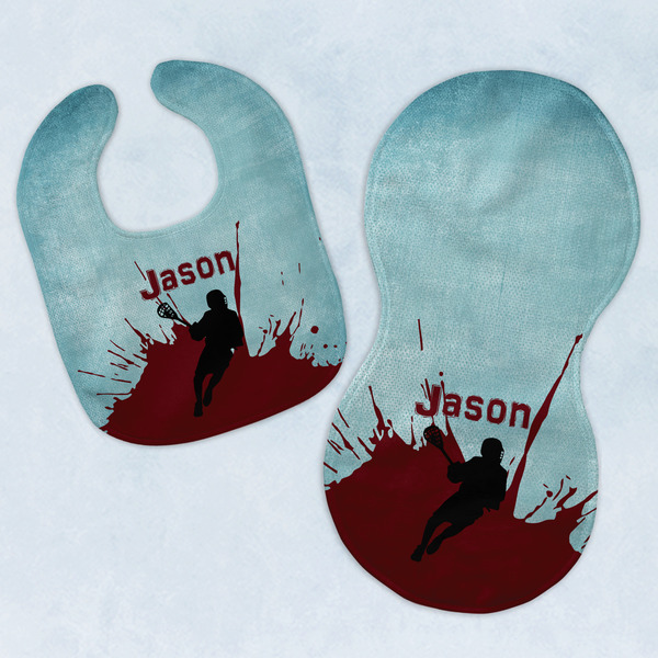 Custom Lacrosse Baby Bib & Burp Set w/ Name or Text