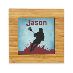 Lacrosse Bamboo Trivet with Ceramic Tile Insert (Personalized)