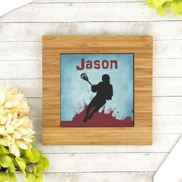 Lacrosse Bamboo Trivet with 6" Tile - LIFESTYLE