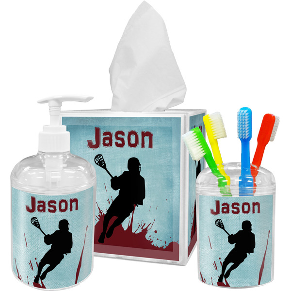 Custom Lacrosse Acrylic Bathroom Accessories Set w/ Name or Text