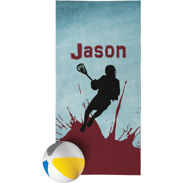 Custom Lacrosse Beach Towel (Personalized)