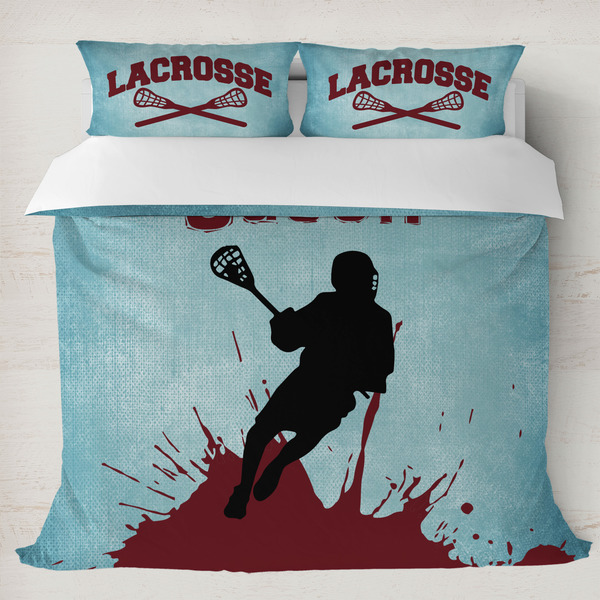Custom Lacrosse Duvet Cover Set - King (Personalized)