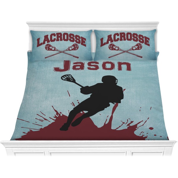 Custom Lacrosse Comforter Set - King (Personalized)