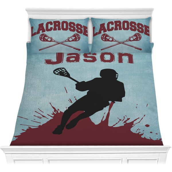 Custom Lacrosse Comforter Set - Full / Queen (Personalized)