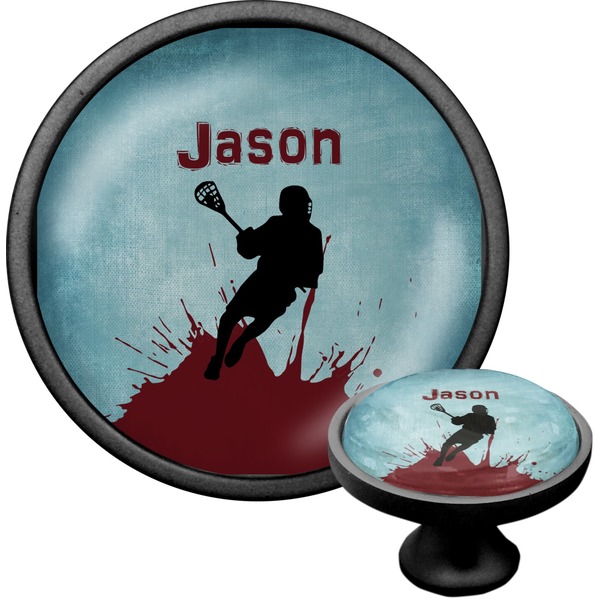 Custom Lacrosse Cabinet Knob (Black) (Personalized)