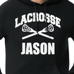 Lacrosse Hoodie - Black - Large (Personalized)