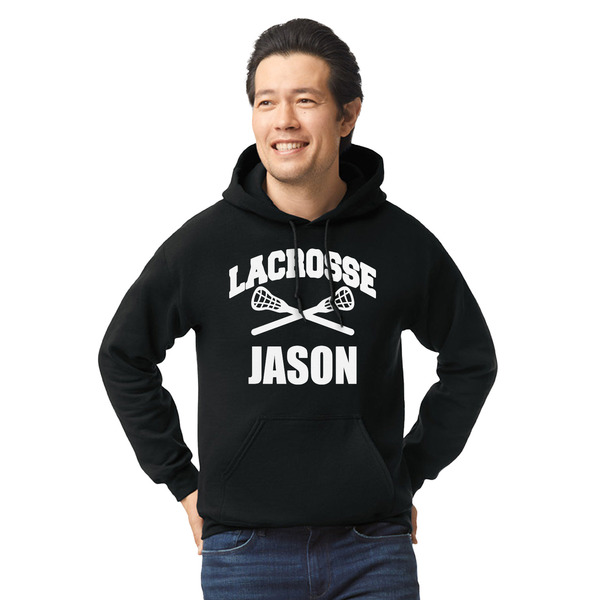 Custom Lacrosse Hoodie - Black - Large (Personalized)