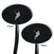 Lacrosse Black Plastic 7" Stir Stick - Double Sided - Oval - Front & Back