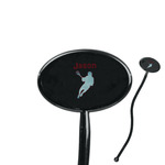 Lacrosse 7" Oval Plastic Stir Sticks - Black - Single Sided (Personalized)
