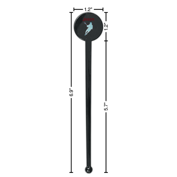 Lacrosse Black Plastic 7" Stir Stick - Round - Dimensions
