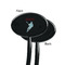 Lacrosse Black Plastic 7" Stir Stick - Single Sided - Oval - Front & Back