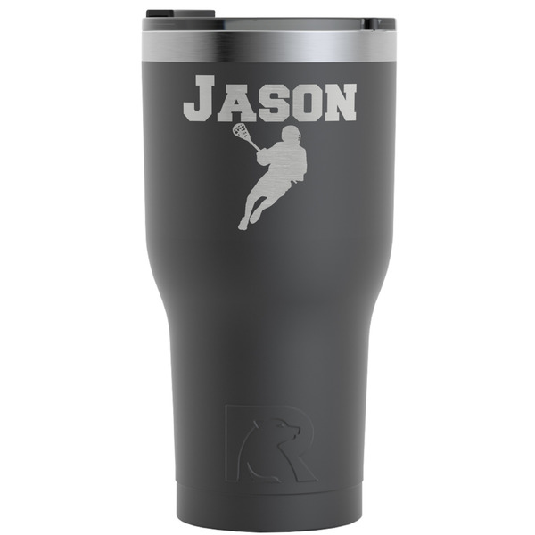 Custom Lacrosse RTIC Tumbler - Black - Engraved Front (Personalized)