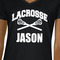 Lacrosse Black V-Neck T-Shirt on Model - CloseUp