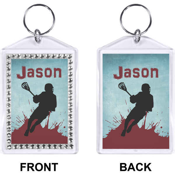 Lacrosse Bling Keychain (Front + Back)