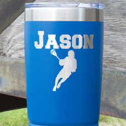 Lacrosse 20 oz Stainless Steel Tumbler - Royal Blue - Single Sided (Personalized)