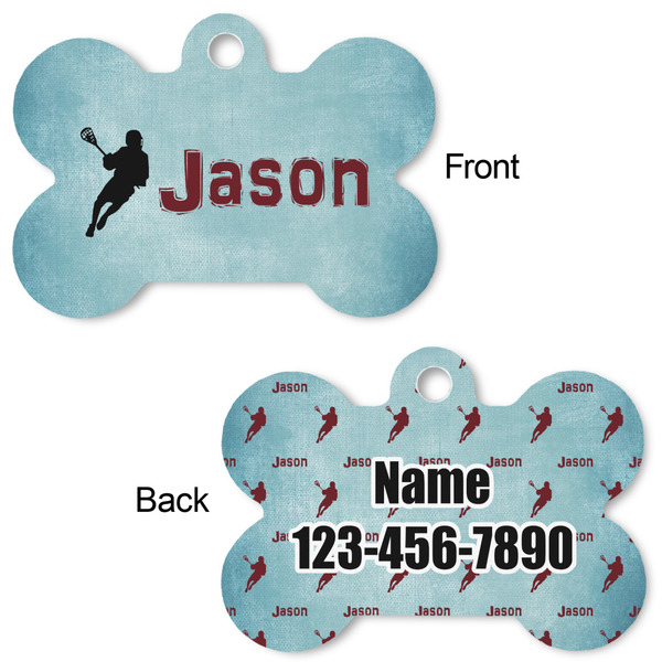 Lacrosse Bone Shaped Dog ID Tag - Large - Approval