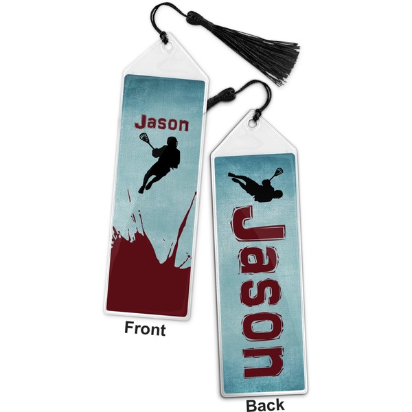 Lacrosse Bookmark with tassel - Front and Back
