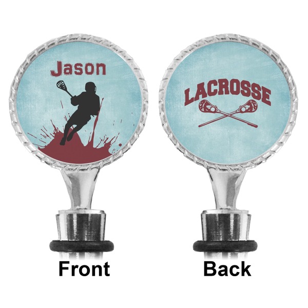 Lacrosse Bottle Stopper - Front and Back