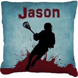 Lacrosse Faux-Linen Throw Pillow 18" (Personalized)