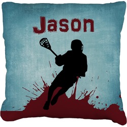 Lacrosse Faux-Linen Throw Pillow 20" (Personalized)