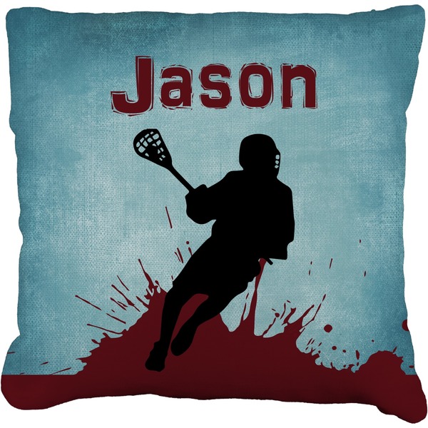 Custom Lacrosse Faux-Linen Throw Pillow 20" (Personalized)