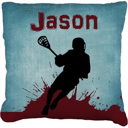 Lacrosse Faux-Linen Throw Pillow (Personalized)