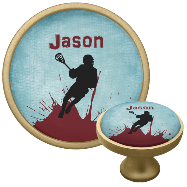 Custom Lacrosse Cabinet Knob - Gold (Personalized)