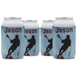 Lacrosse Can Cooler (12 oz) - Set of 4 w/ Name or Text