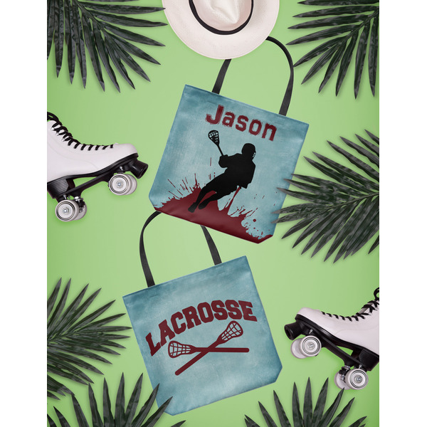 Lacrosse Canvas Tote Lifestyle Front and Back