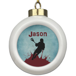 Lacrosse Ceramic Ball Ornament (Personalized)