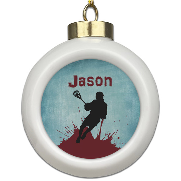 Custom Lacrosse Ceramic Ball Ornament (Personalized)