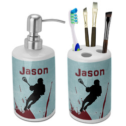 Lacrosse Ceramic Bathroom Accessories Set (Personalized)