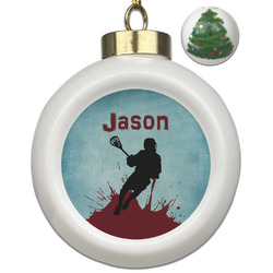 Lacrosse Ceramic Ball Ornament - Christmas Tree (Personalized)