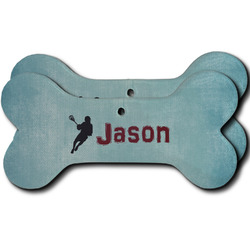 Lacrosse Ceramic Dog Ornament - Front & Back w/ Name or Text