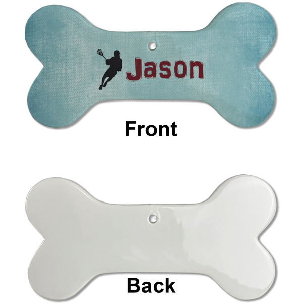 Lacrosse Ceramic Flat Ornament - Bone Front & Back Single Print (APPROVAL)